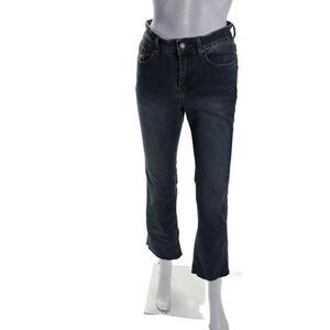 Bianca Womens Cotton Denim Frayed Hem Straight Leg Jeans Medium Blue Size 25